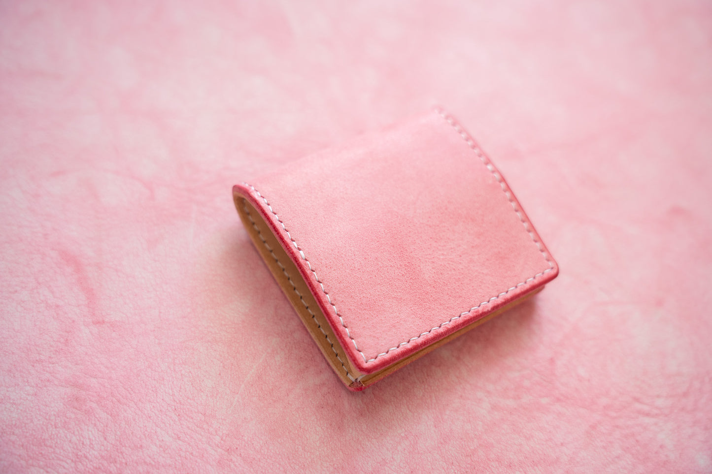 【一点物】ボックス型コインケース ピンク