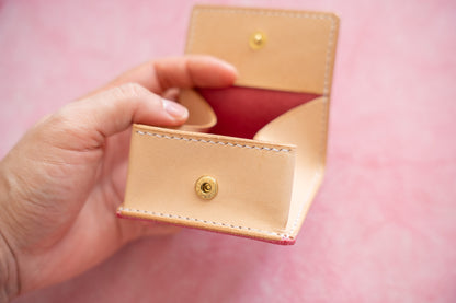 【一点物】ボックス型コインケース ピンク