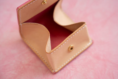 【一点物】ボックス型コインケース ピンク