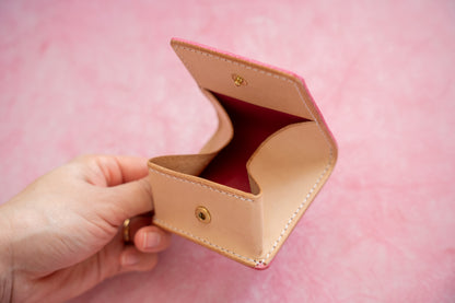 【一点物】ボックス型コインケース ピンク