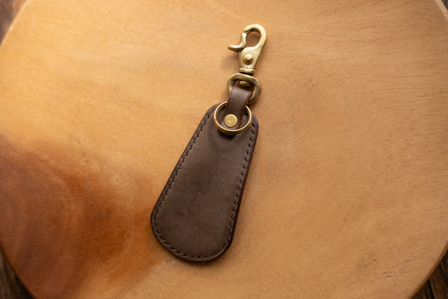 【一点物】靴ベラキーホルダー ブラウン