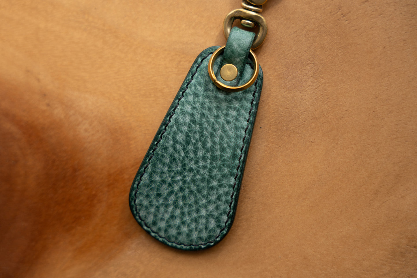 【一点物】靴ベラキーホルダー ビリジアン