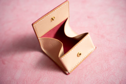 【一点物】ボックス型コインケース ピンク