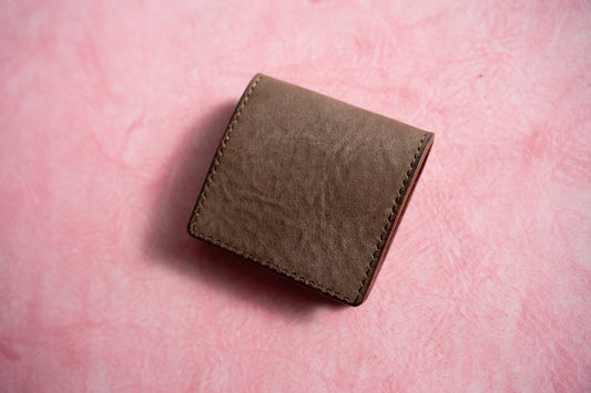 【一点物】ボックス型コインケース ブラウン