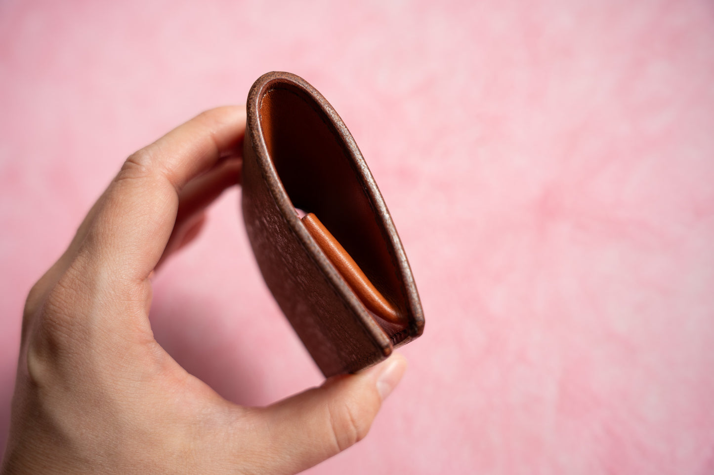 【一点物】ボックス型コインケース ブラウン