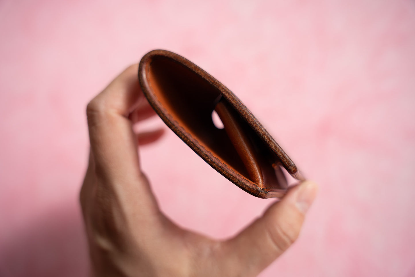 【一点物】ボックス型コインケース ブラウン