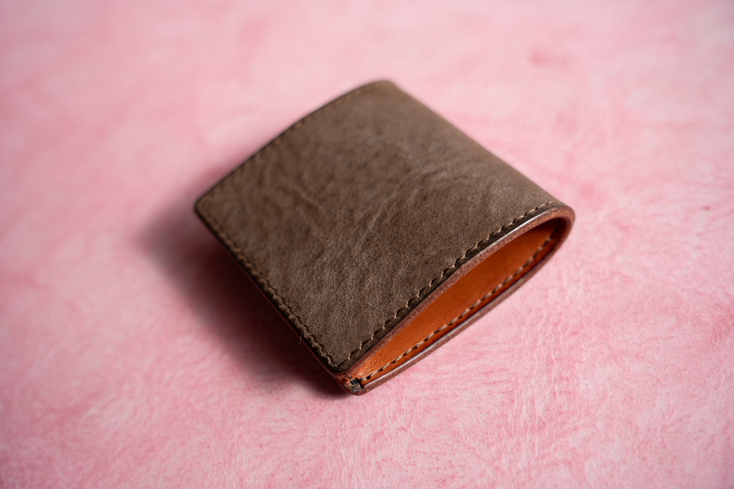 【一点物】ボックス型コインケース ブラウン