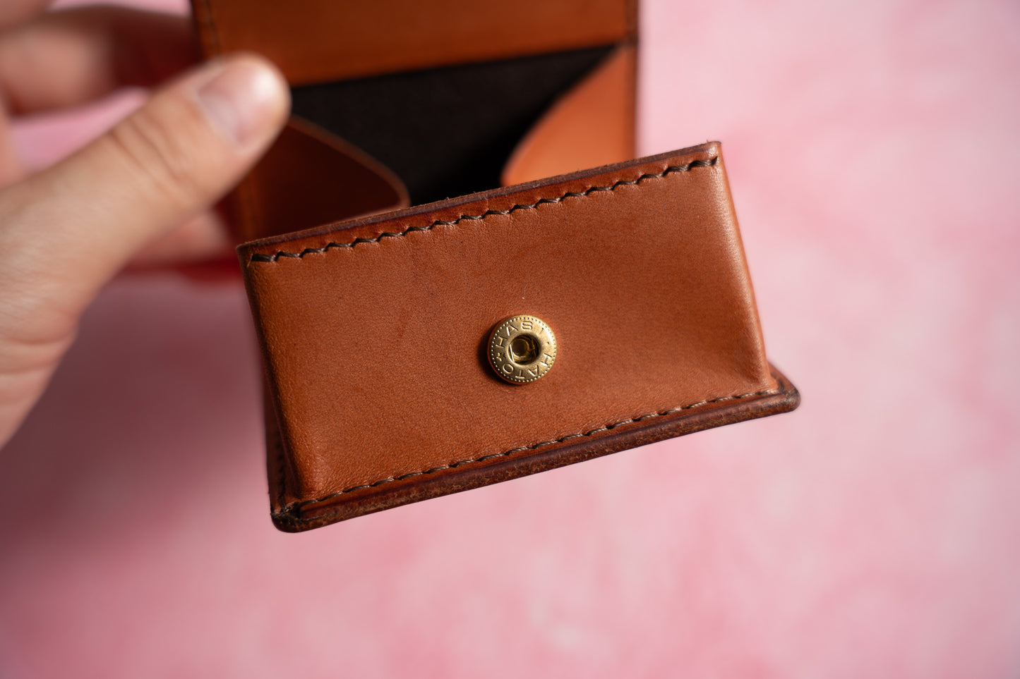 【一点物】ボックス型コインケース ブラウン