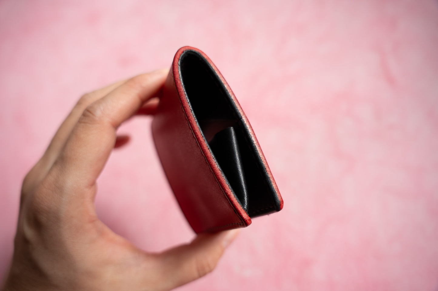 【一点物】ボックス型コインケース レッド