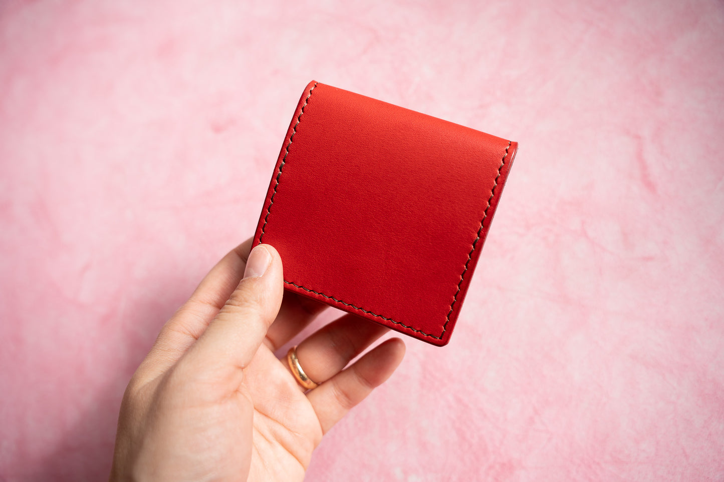 【一点物】ボックス型コインケース レッド