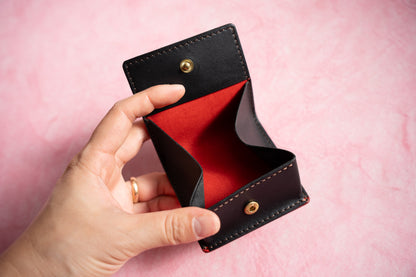 【一点物】ボックス型コインケース レッド