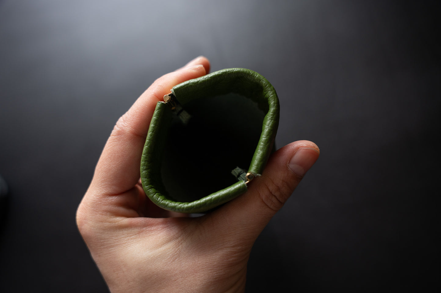 【一点物】バネロポーチ　オリーブグリーン