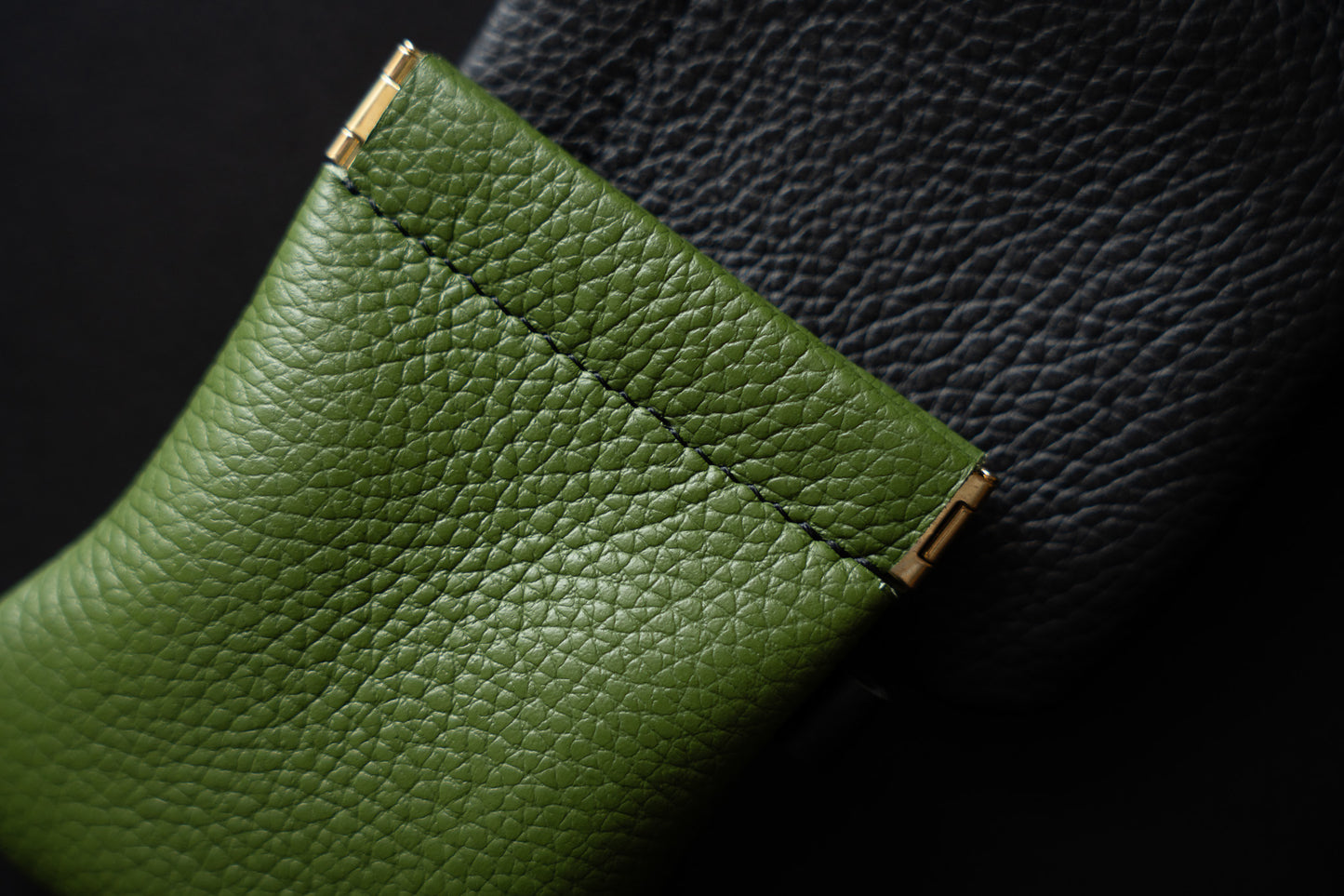 【一点物】バネロポーチ　オリーブグリーン