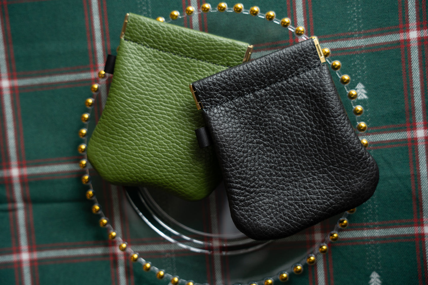 【一点物】バネロポーチ　オリーブグリーン