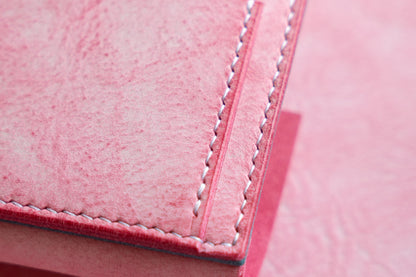 【一点物】ウォレットキーケース ピンクxアイスブルー