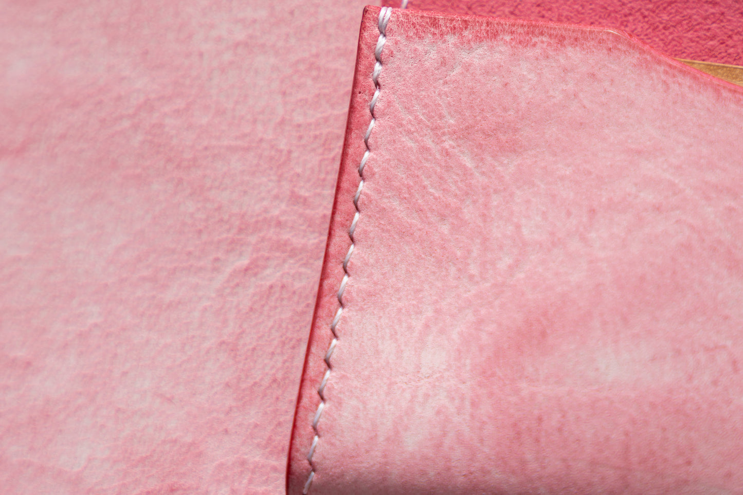 【一点物】名刺入れ  ピンクxナチュラル