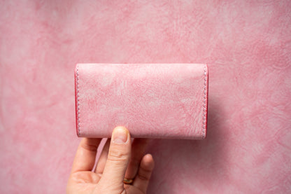 【一点物】名刺入れ  ピンクxナチュラル