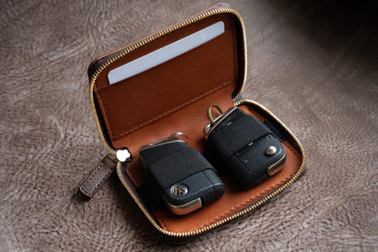 【一点物】スマートキーが２つ入るケース ブラウン