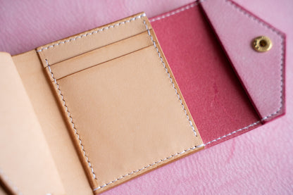 【一点物】ノーブル ピンクxナチュラル カードポケット増量