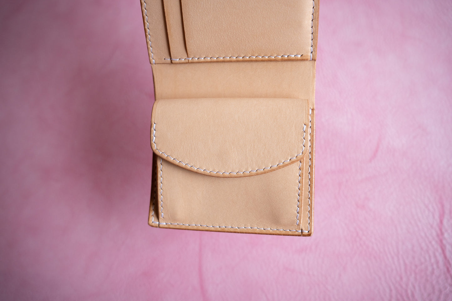 【一点物】ノーブル ピンクxナチュラル カードポケット増量