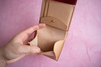 【一点物】ノーブル ピンクxナチュラル カードポケット増量