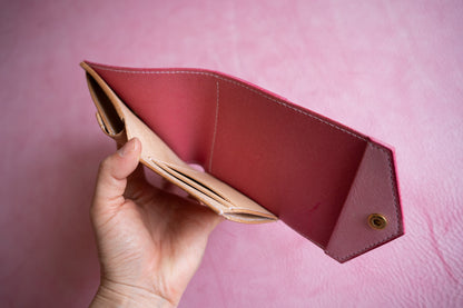 【一点物】ノーブル ピンクxナチュラル カードポケット増量