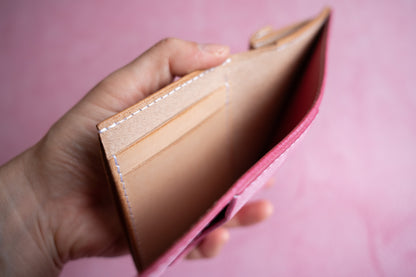 【一点物】ノーブル ピンクxナチュラル カードポケット増量