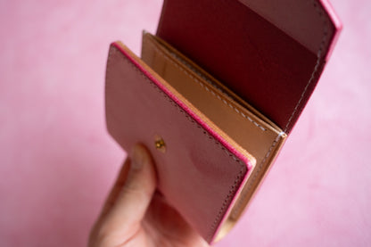 【一点物】ノーブル ピンクxナチュラル カードポケット増量