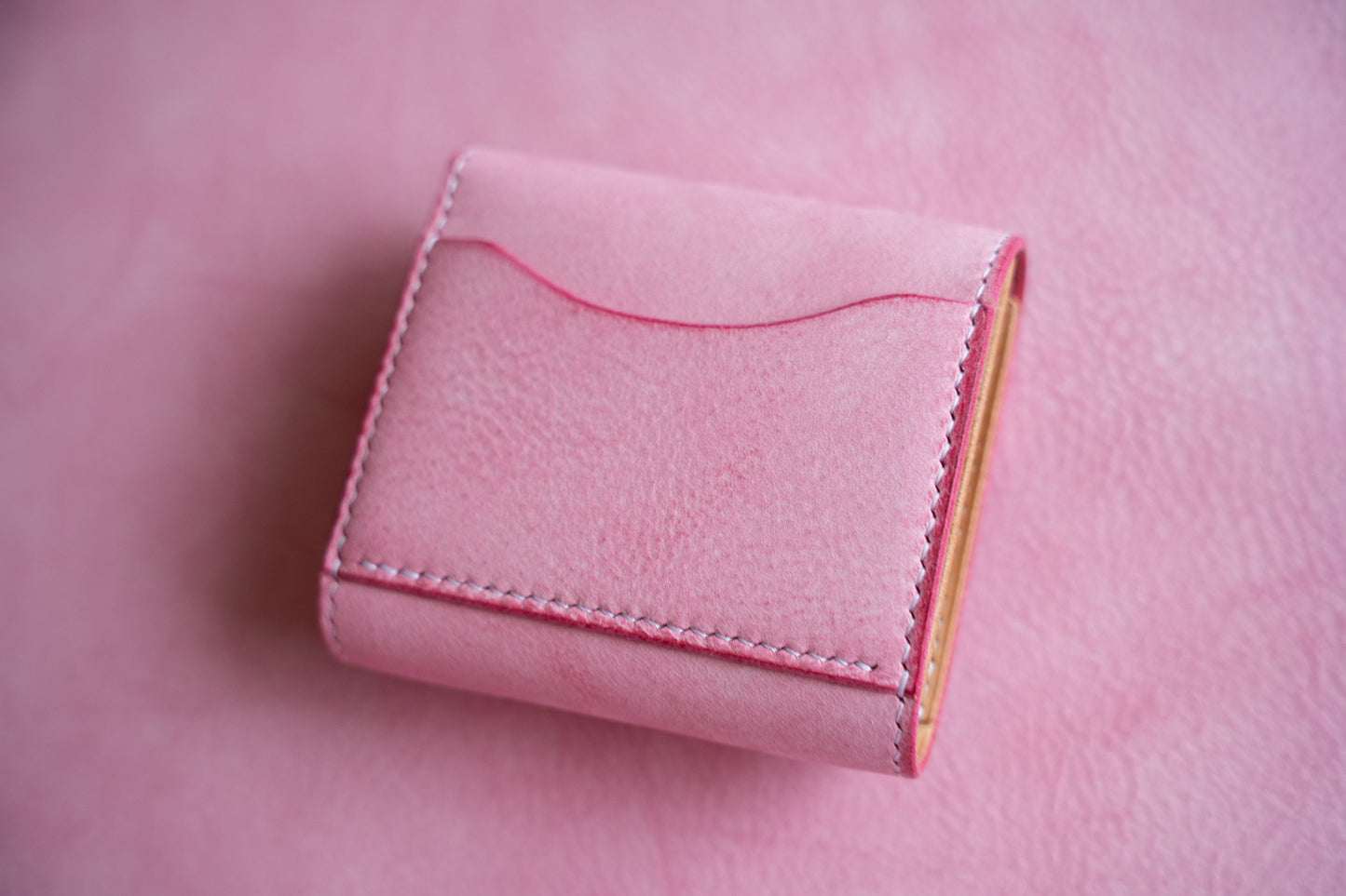 【一点物】ノーブル ピンクxナチュラル カードポケット増量