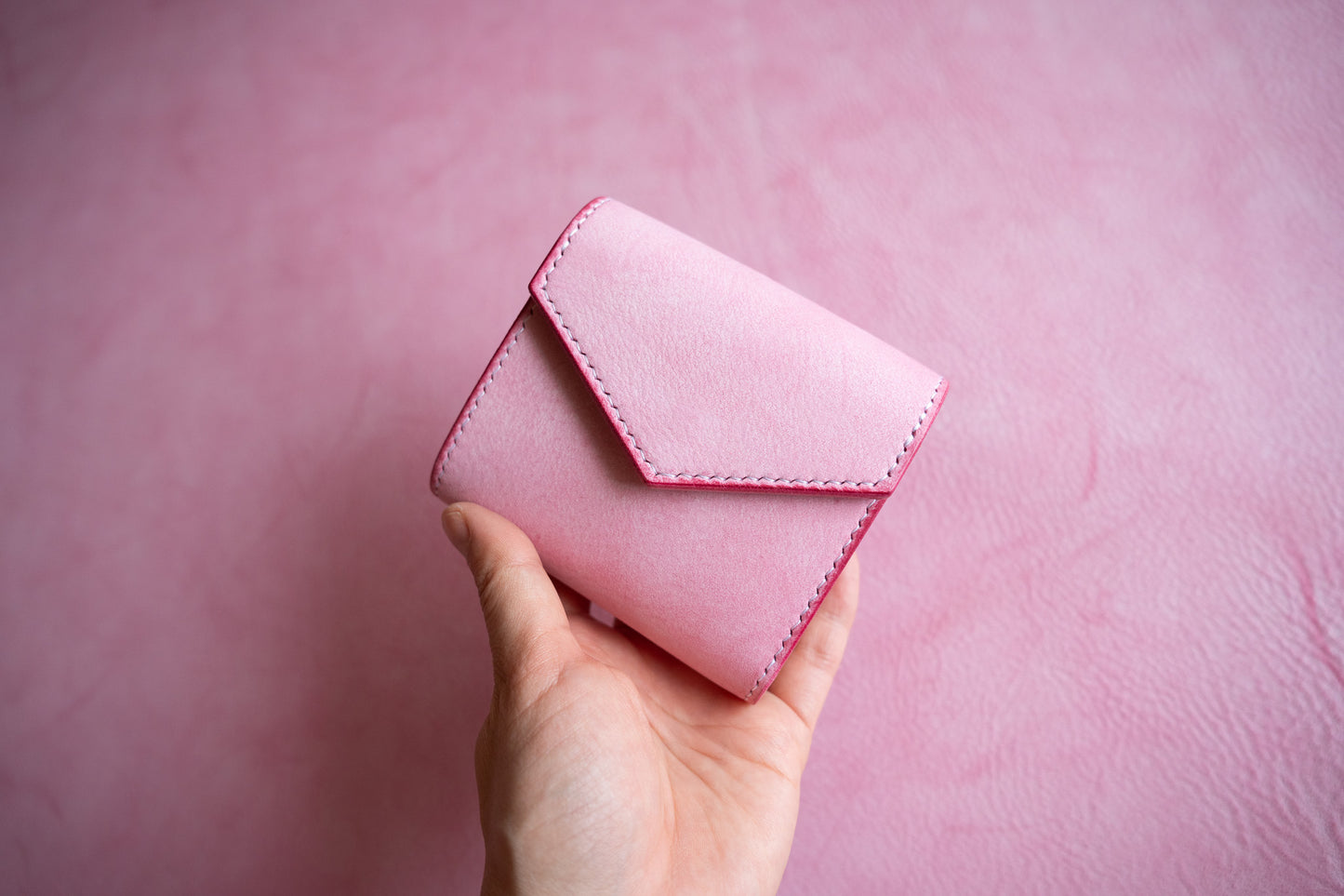 【一点物】ノーブル ピンクxナチュラル カードポケット増量