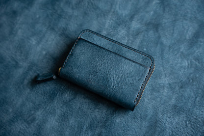 【一点物】ラウンドミニ財布 ネイビー