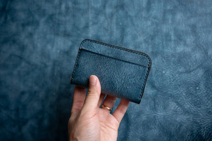 【一点物】ラウンドミニ財布 ネイビー