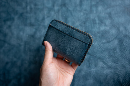 【一点物】ラウンドミニ財布 ネイビー