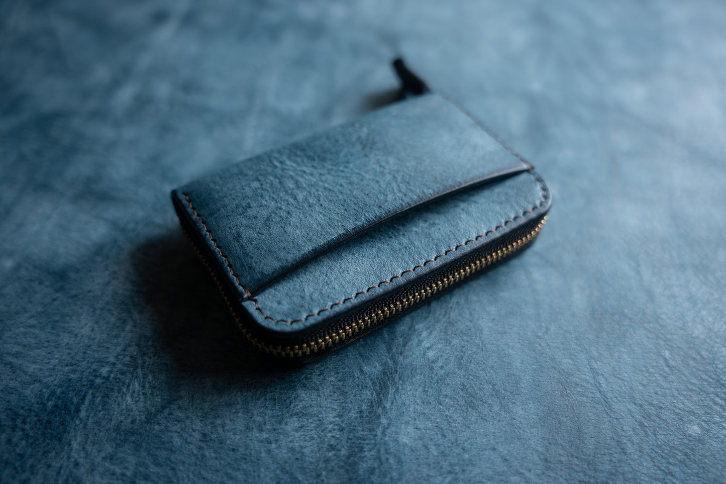 【一点物】ラウンドミニ財布 ネイビー