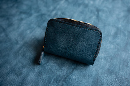 【一点物】ラウンドミニ財布 ネイビー