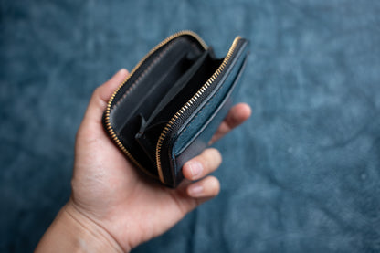 【一点物】ラウンドミニ財布 ネイビー