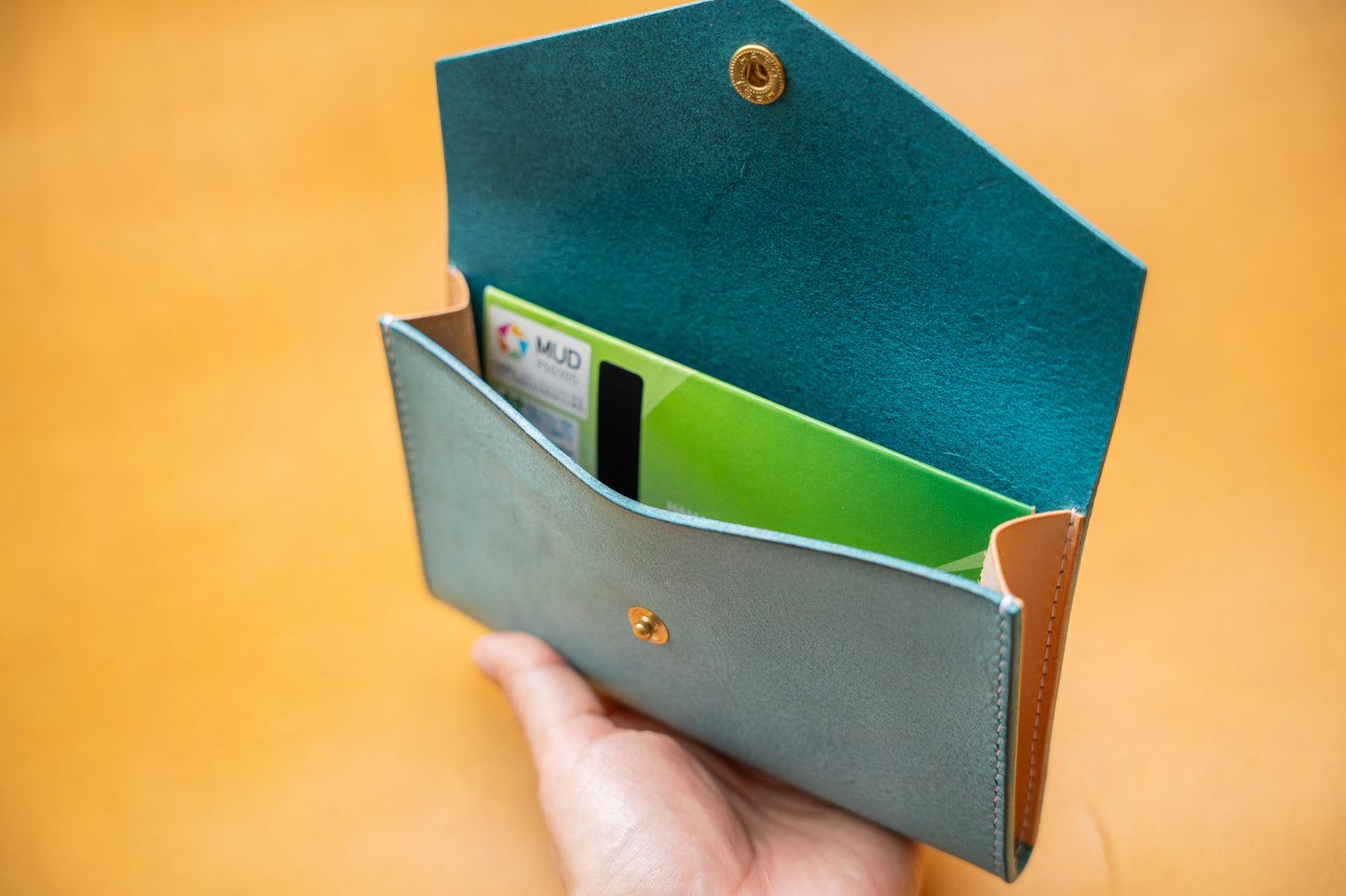 【一点物】アイスブルーのポーチL