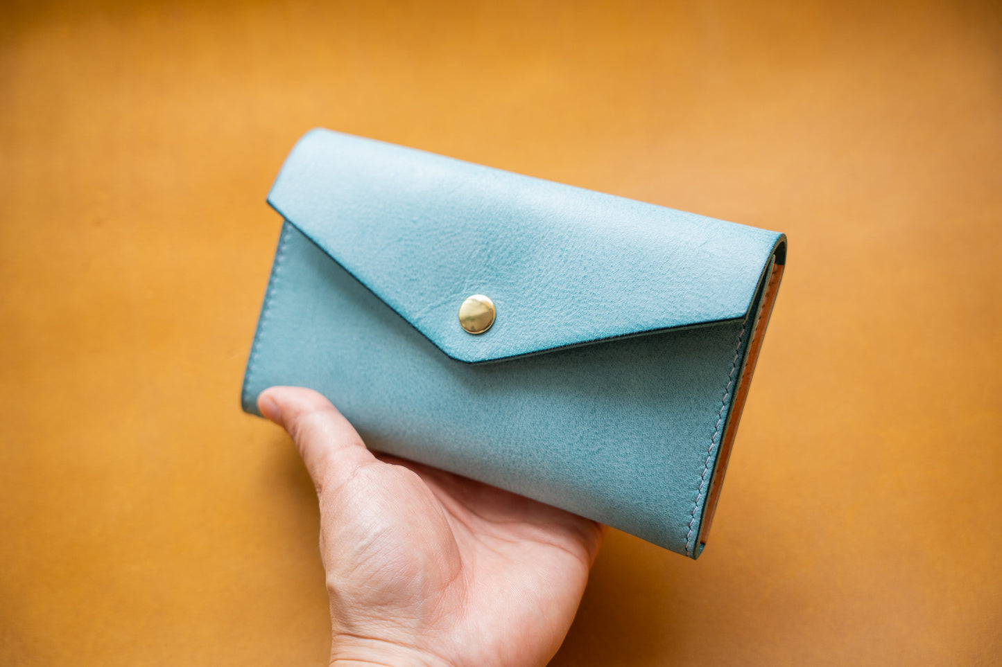 【一点物】アイスブルーのポーチL