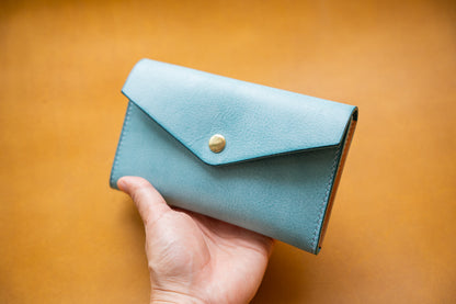 【一点物】アイスブルーのポーチL