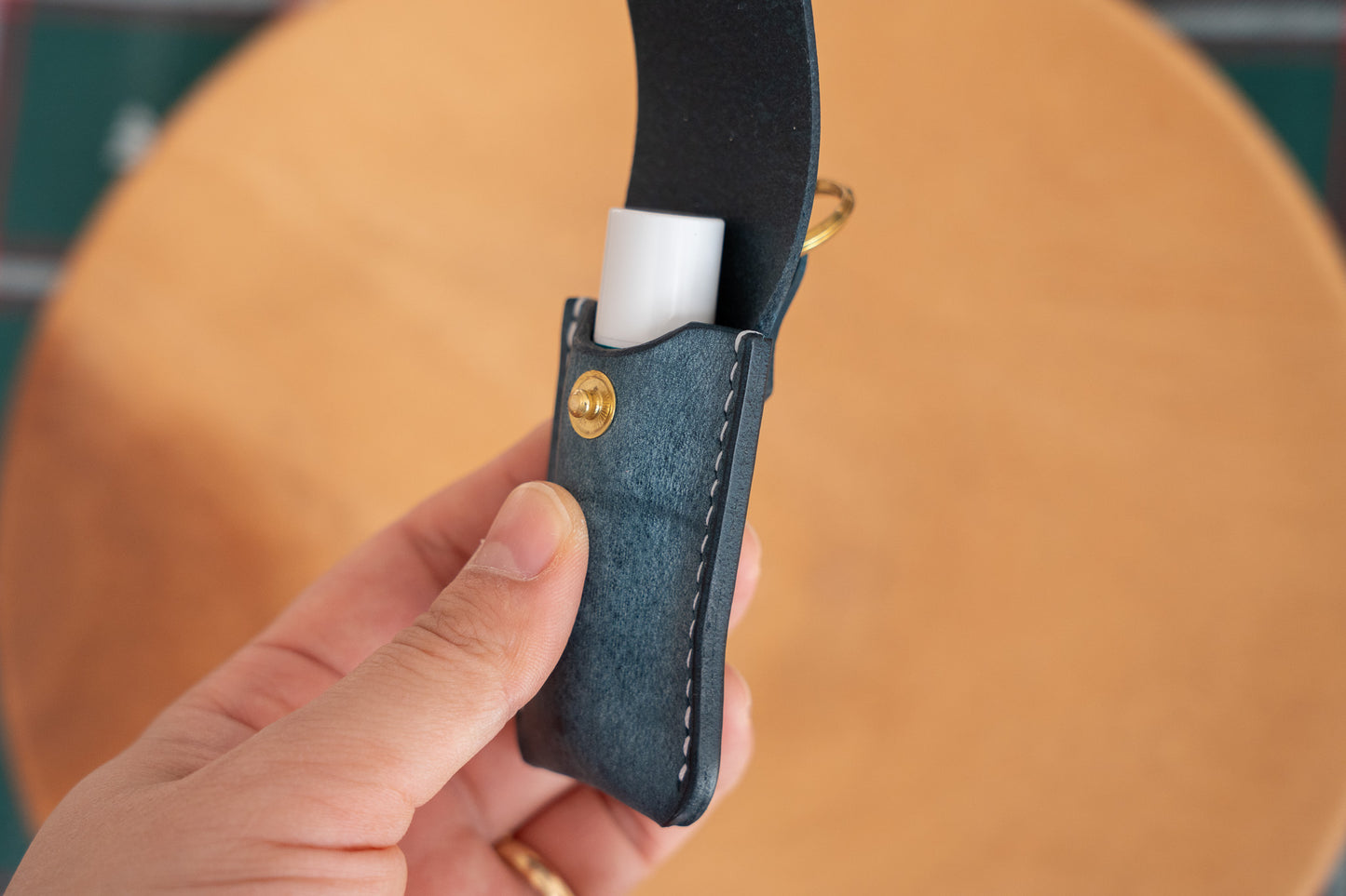 【一点物】リップクリームケース ネイビー