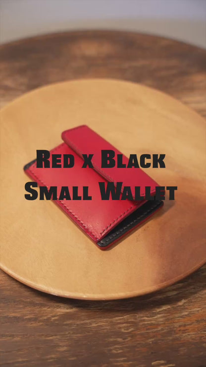 【完全一点物】カードも入るコインケース レッドxブラック